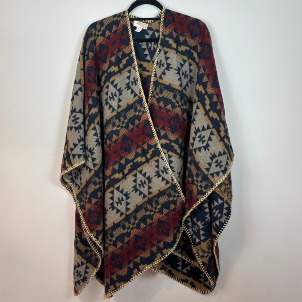 Forever 21 Womens Aztec Southwestern Wrap‎ Cape One Size Winter Fall Warm Boho